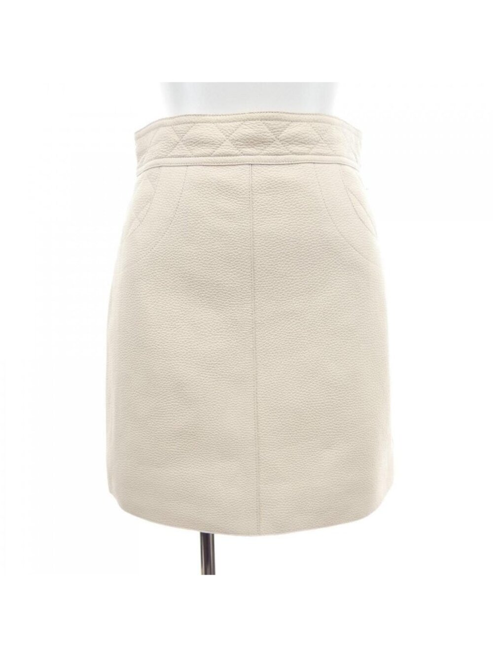 Hermes Clou de Selle Leather Mini Skirt Quilted Details